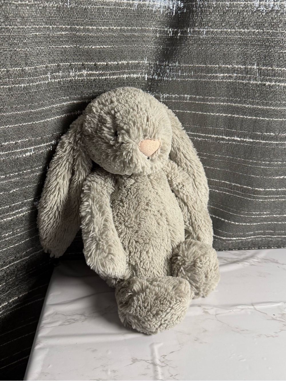 12” Jellycat Plush Bunny Stuffed Animal in Light Gray
